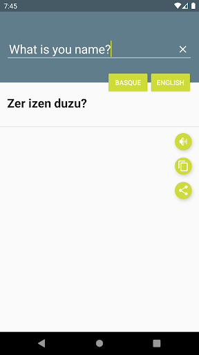 Basque-English Dictionary Screen 3