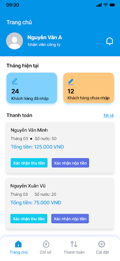 Android application Hệ thống nước screenshort