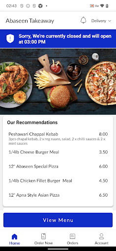 Abaseen Takeaway Screen 2