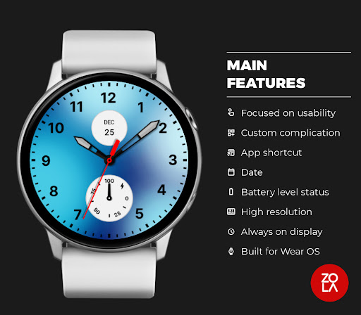 Elegant Ice Blue Watch Face screenshot 1