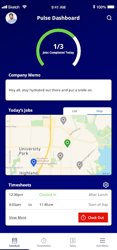 Android application FieldPulse screenshort