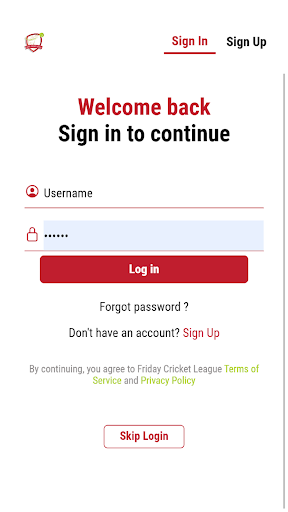 Android application Friday Cricket League screenshort