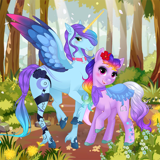 Unicorn pony dress up logo
