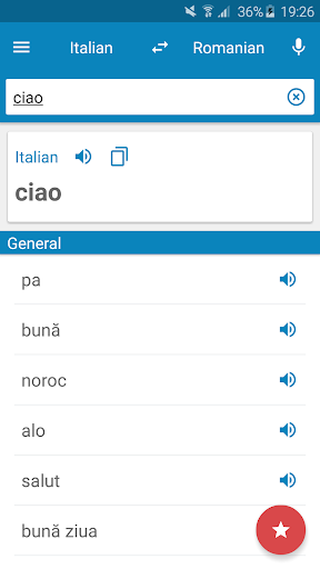 Android application Italian-Romanian Dictionary screenshort
