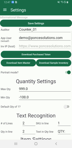 OCR Plus Inventory Taking Screen 2