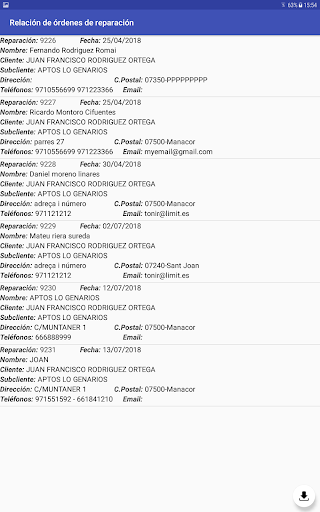 Gestión Reparaciones Screen 2