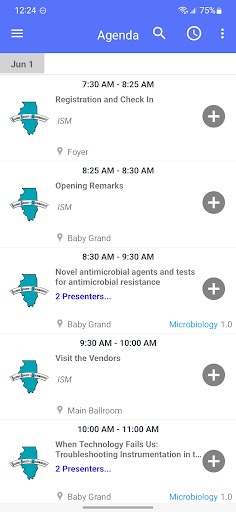 Android application ISM Events screenshort