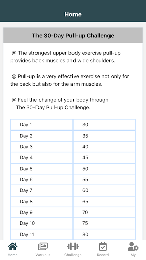 The 30-Day Pull-up Challenge Screen 2