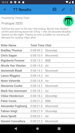 Timing Trials Screen 2