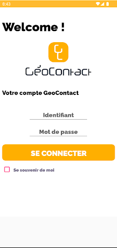 Android application GéoContact screenshort