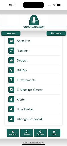 Irving City Employees FCU Screen 2