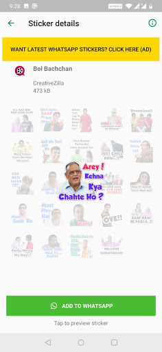 Animated Bollywood Stickers WA Screen 3