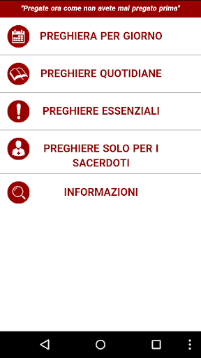 Android application Crociata di Preghiera screenshort