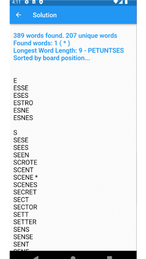 Boggle Practice Screen 2