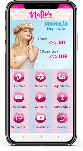 Android application Nativa Depilação e Estética screenshort