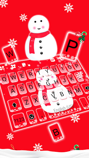 Christmas Snowman Keyboard Bac Screen 2