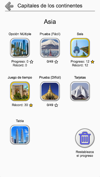 Screenshot 4 Capitales de todos los continentes del mundo: Quiz android