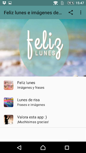 Android application LUNES, PRIMER DÍA DE LA SEMANA screenshort