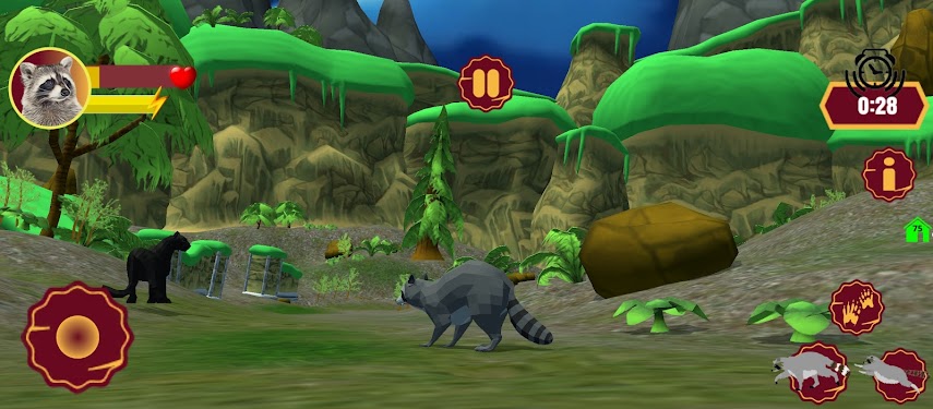 #2. Raccoon Jungle simulation 3D (Android) By: MEAK Gaming