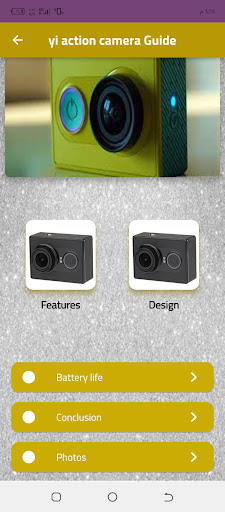 Android application yi action camera Guide screenshort