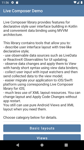 Android application Live Composer Demo screenshort