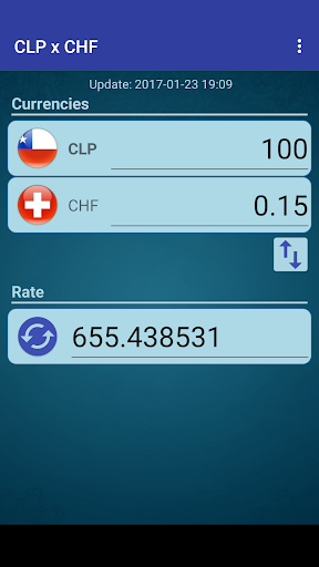 Android application Chile Peso x Swiss Franc screenshort