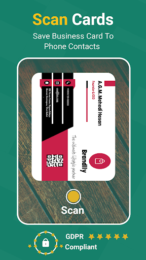 Android application BizCard- Business Card Scanner screenshort