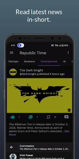 Republic Time - News & Updates Screen 2
