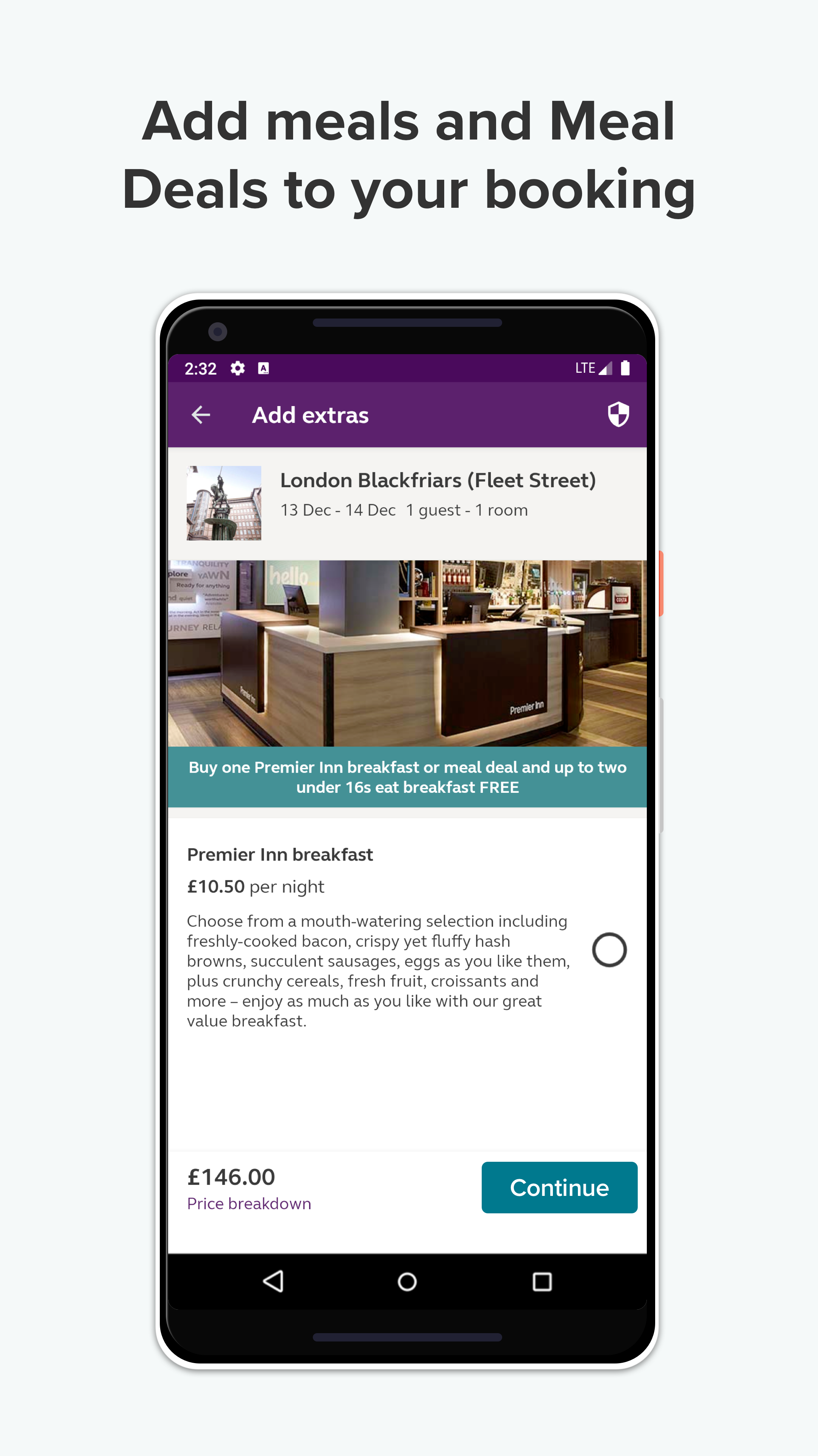 Android application Premier Inn Hotels screenshort