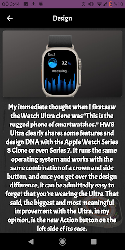 Android application HW8 Ultra smartwatch guide screenshort