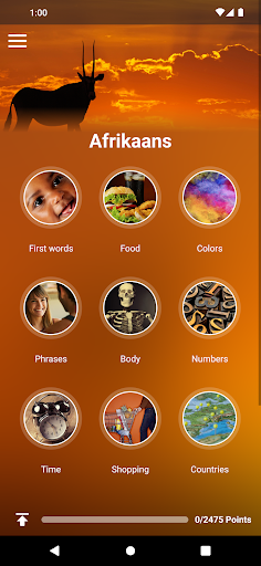 Android application Learn Afrikaans screenshort
