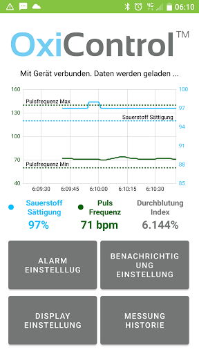 Android application OxiControl screenshort