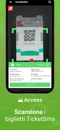 TicketSms Access Screen 3