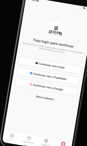 Android application Ressano Barbearia screenshort