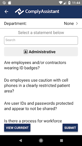 Android application ComplyAssistant Mobile screenshort