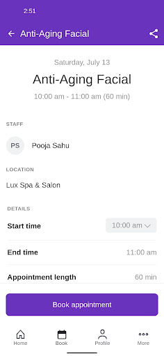 Lux Spa & Salon Screen 3