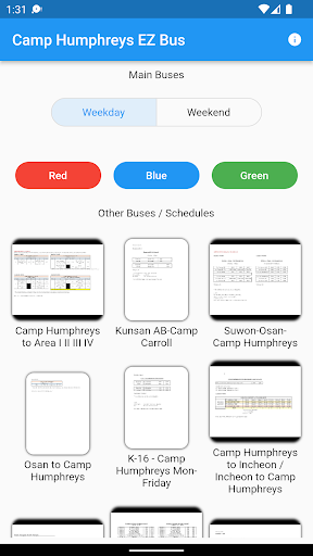 Android application Camp Humphreys EZ Bus screenshort