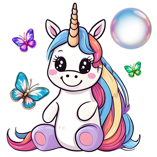 Pony Catch Butterfly in Bubble logo