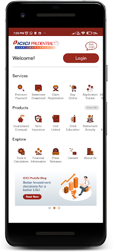 Android application ICICI Prudential Life screenshort