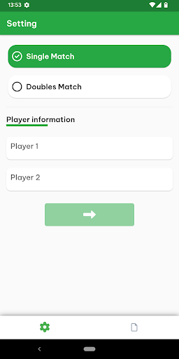 Android application Badminton Score screenshort