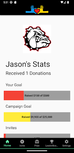 Android application Donate2Support screenshort