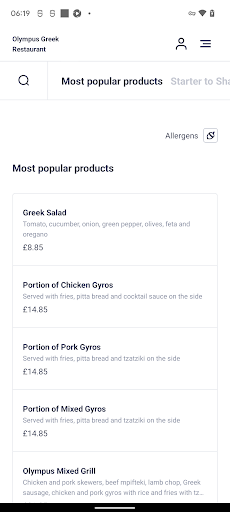 Olympus Greek Restaurant Screen 3