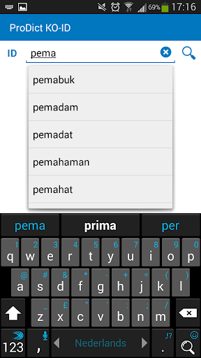 Android application Korean Indonesian dictionary screenshort