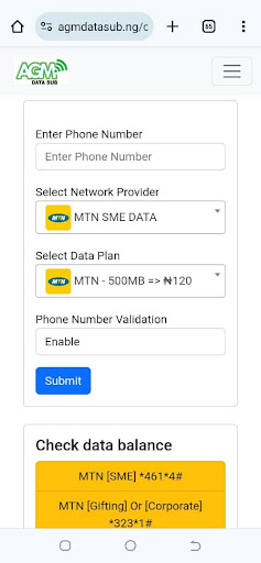 Android application Agmdatasub screenshort