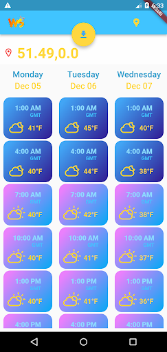 Android application WeatherStar screenshort