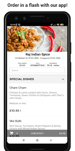 Android application Raj Indian Spice screenshort