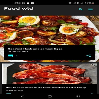 Android application Food wld screenshort