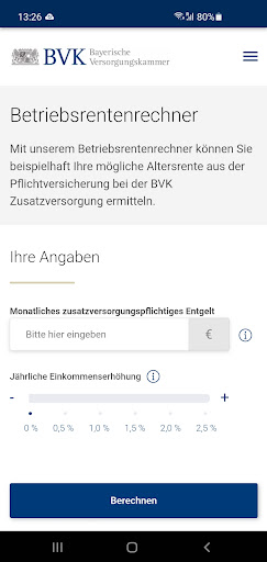 BVK +Rente Screen 3