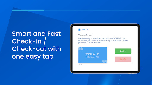 Android application Certify.me KIOSK screenshort