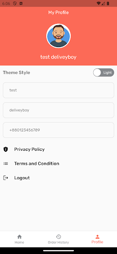 Android application TIOMAN Delivery screenshort